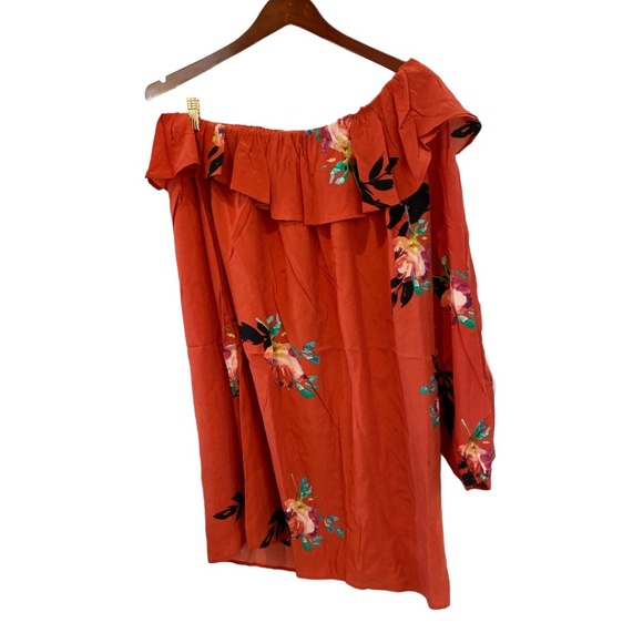 French Connection Delphine Dress One Shoulder Copper Coin Burnt Orange Sz 8 NWT - Picture 9 of 11